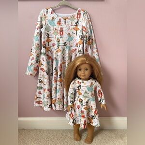 Dolly and Me Girls Twirly Dress 4 Christmas Nutcracker 18” Doll Bamboo Cotton